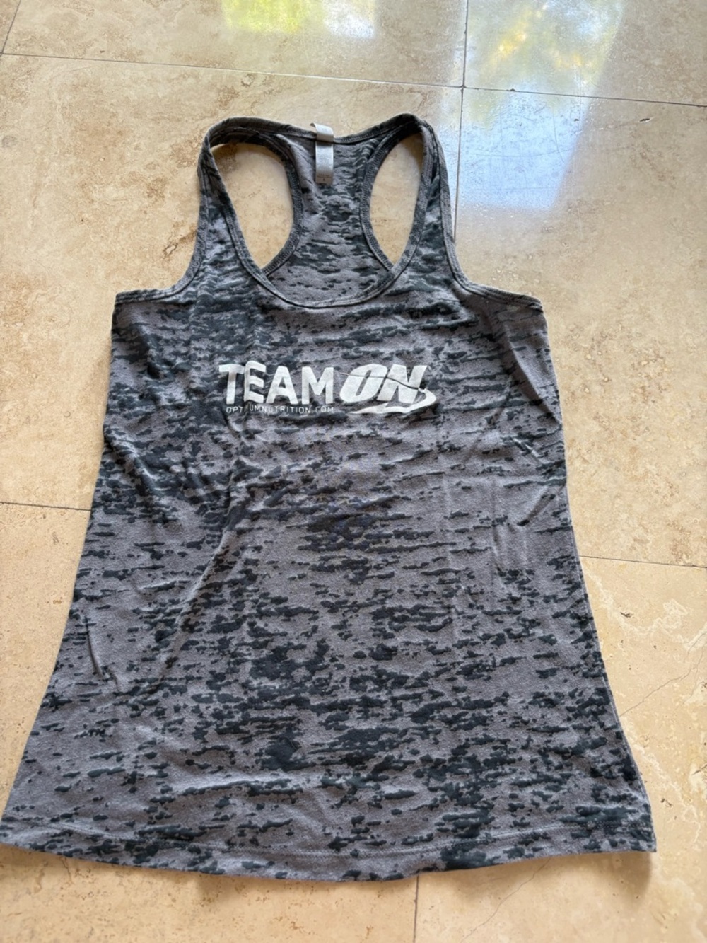 Women's Gray Burnout Racerback Tank Top